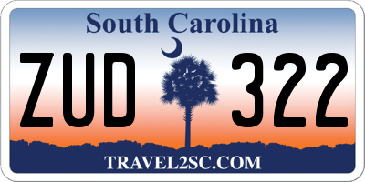 SC license plate ZUD322