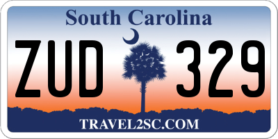 SC license plate ZUD329