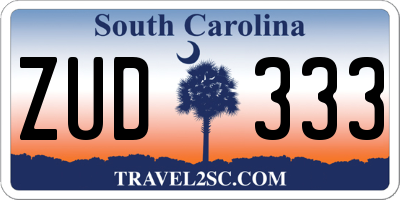 SC license plate ZUD333