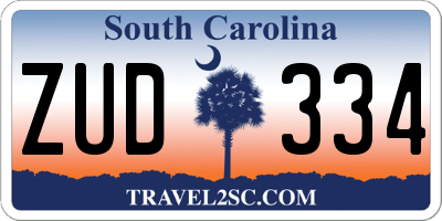 SC license plate ZUD334
