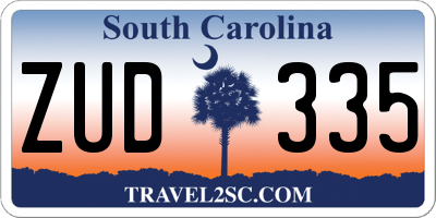 SC license plate ZUD335