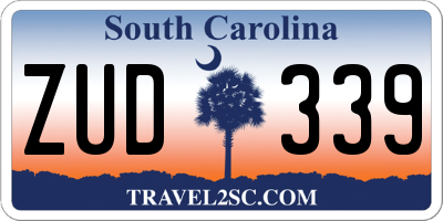 SC license plate ZUD339