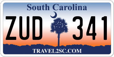 SC license plate ZUD341
