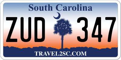 SC license plate ZUD347