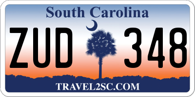 SC license plate ZUD348