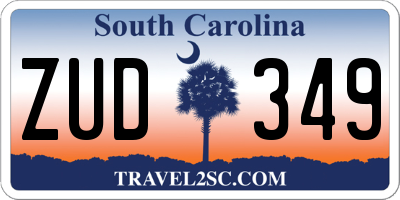 SC license plate ZUD349