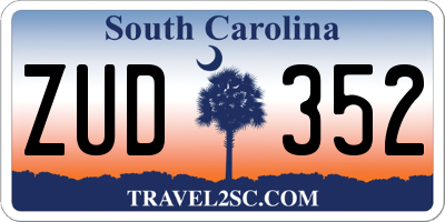 SC license plate ZUD352