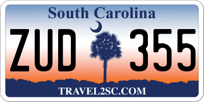 SC license plate ZUD355