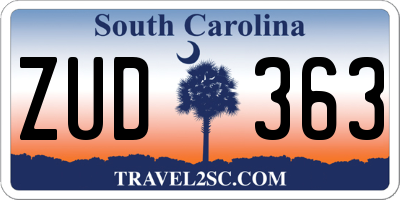 SC license plate ZUD363