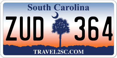 SC license plate ZUD364