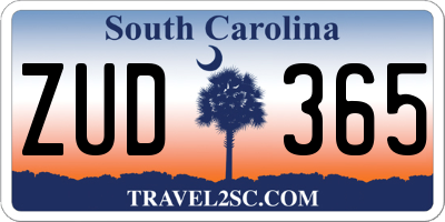 SC license plate ZUD365