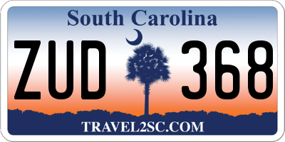 SC license plate ZUD368