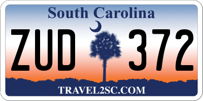 SC license plate ZUD372