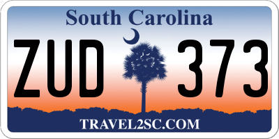 SC license plate ZUD373