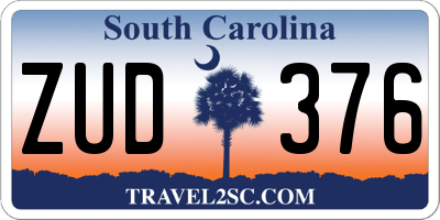 SC license plate ZUD376