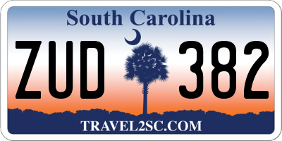 SC license plate ZUD382