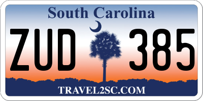 SC license plate ZUD385