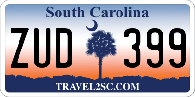 SC license plate ZUD399