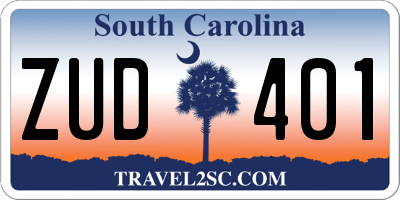 SC license plate ZUD401