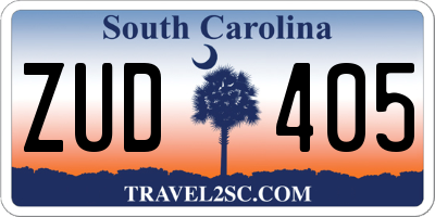 SC license plate ZUD405