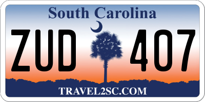 SC license plate ZUD407