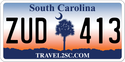 SC license plate ZUD413