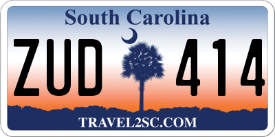 SC license plate ZUD414