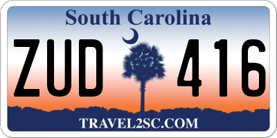 SC license plate ZUD416