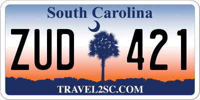 SC license plate ZUD421