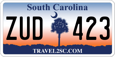 SC license plate ZUD423