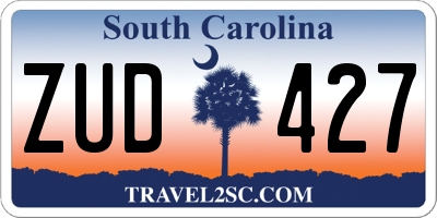 SC license plate ZUD427