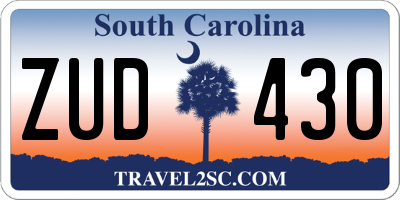 SC license plate ZUD430