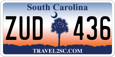 SC license plate ZUD436