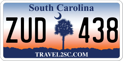 SC license plate ZUD438