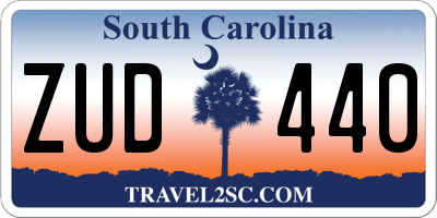 SC license plate ZUD440