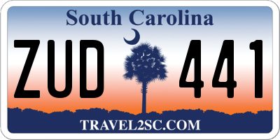 SC license plate ZUD441