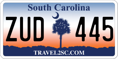 SC license plate ZUD445