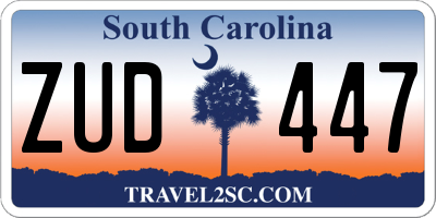 SC license plate ZUD447