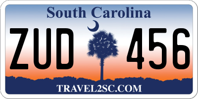 SC license plate ZUD456