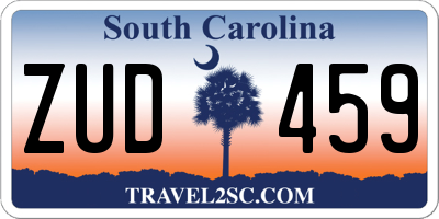 SC license plate ZUD459
