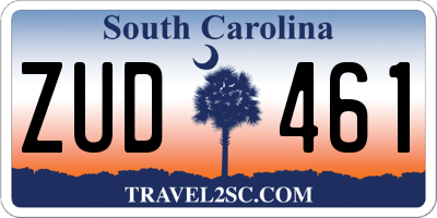 SC license plate ZUD461
