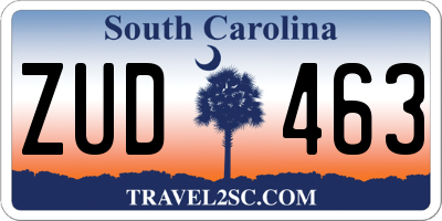 SC license plate ZUD463