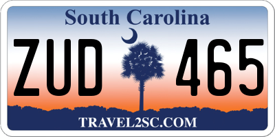 SC license plate ZUD465