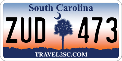 SC license plate ZUD473