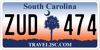 SC license plate ZUD474