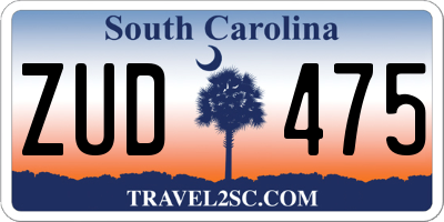 SC license plate ZUD475