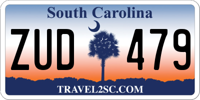 SC license plate ZUD479