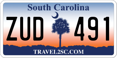 SC license plate ZUD491