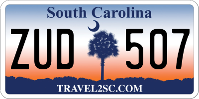 SC license plate ZUD507