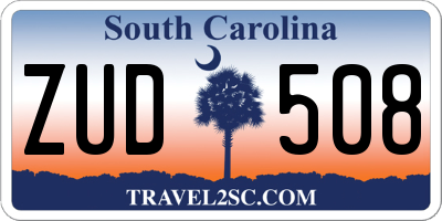 SC license plate ZUD508